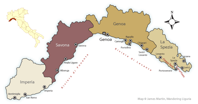 harta riviera ligurica italia